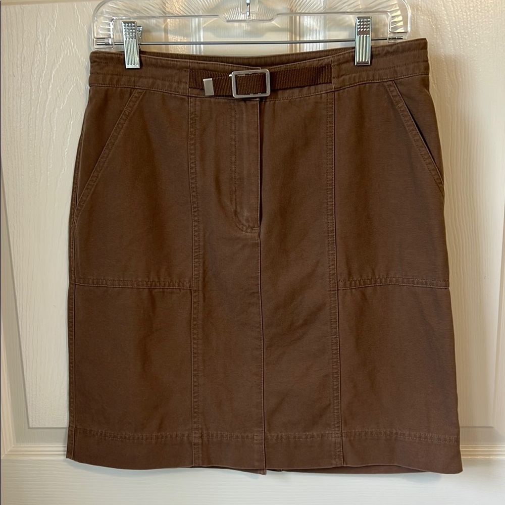 Rafaella Brown Pencil Cargo Skirt Knee-Length